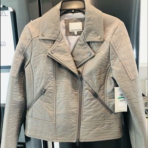 Calvin Klein moto grey silver jacket